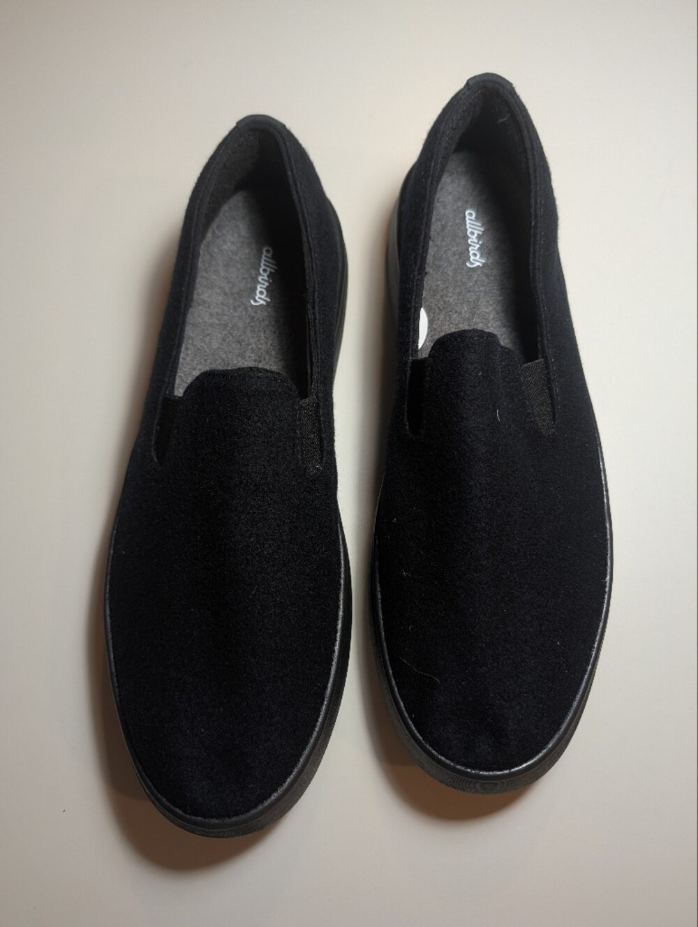 Allbirds Men’s Size 12.5 Black Wool Cruiser Slip-On Loafers